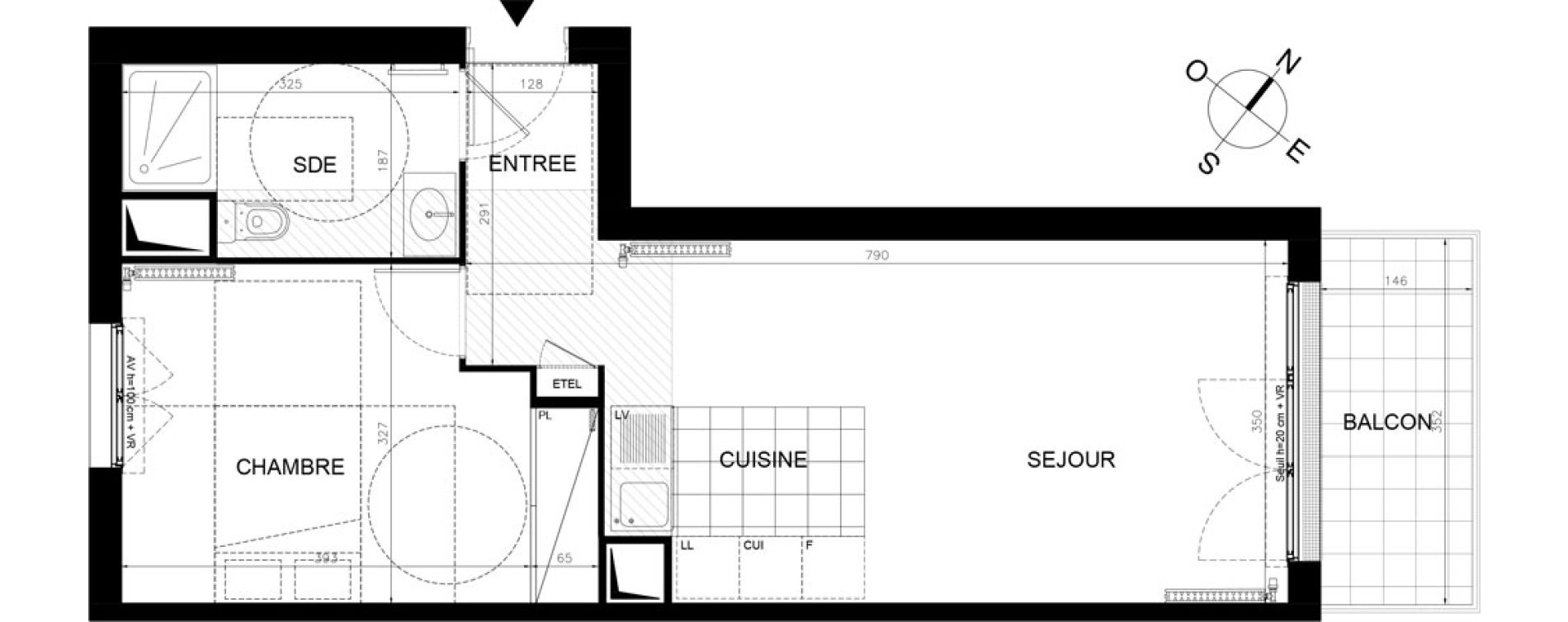 Appartement T2 de 45,38 m2 &agrave; &Eacute;taples Centre