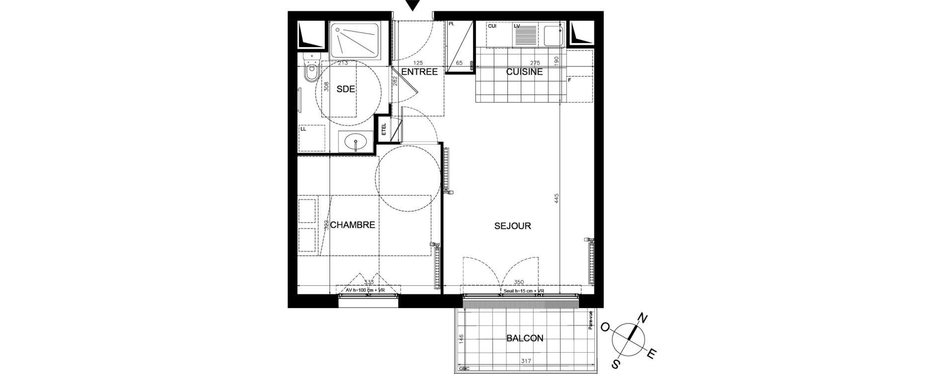 Appartement T2 de 41,91 m2 &agrave; &Eacute;taples Centre