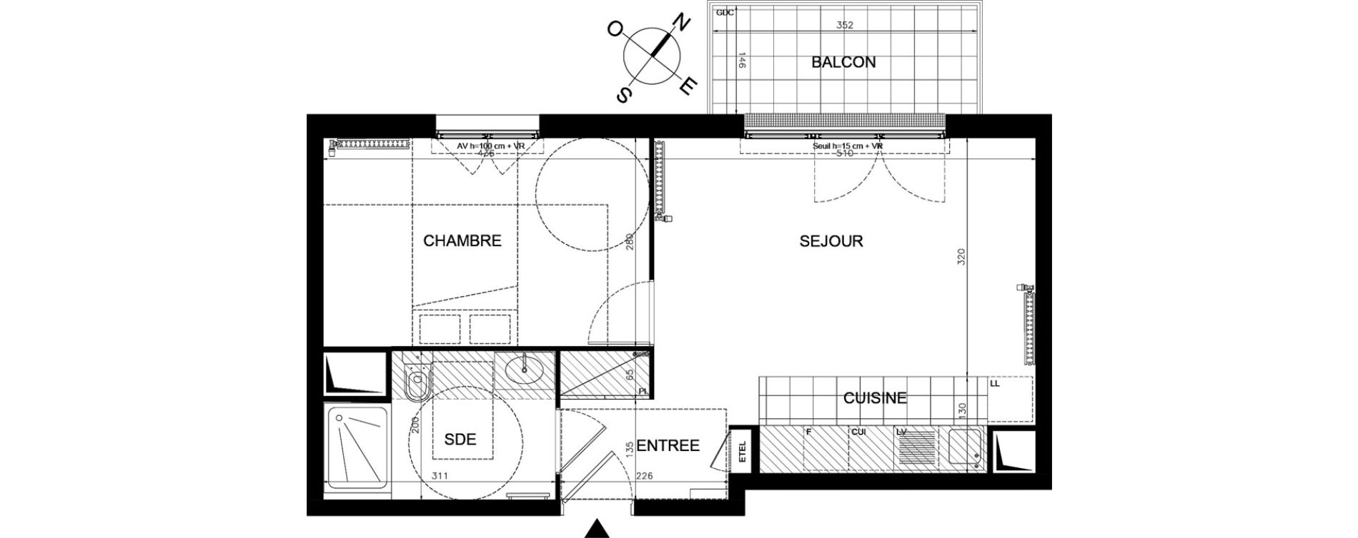 Appartement T2 de 42,90 m2 &agrave; &Eacute;taples Centre