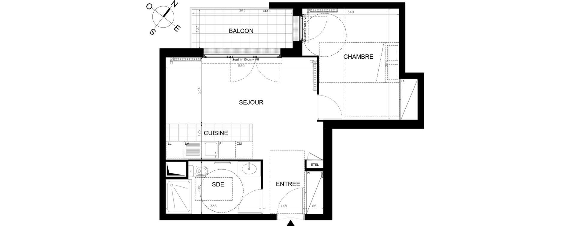 Appartement T2 de 41,80 m2 &agrave; &Eacute;taples Centre