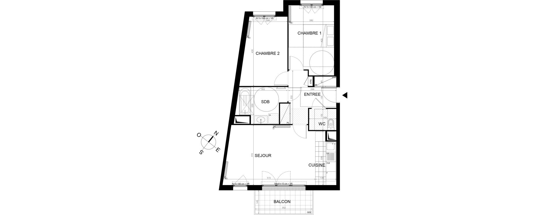 Appartement T3 de 63,52 m2 &agrave; &Eacute;taples Centre