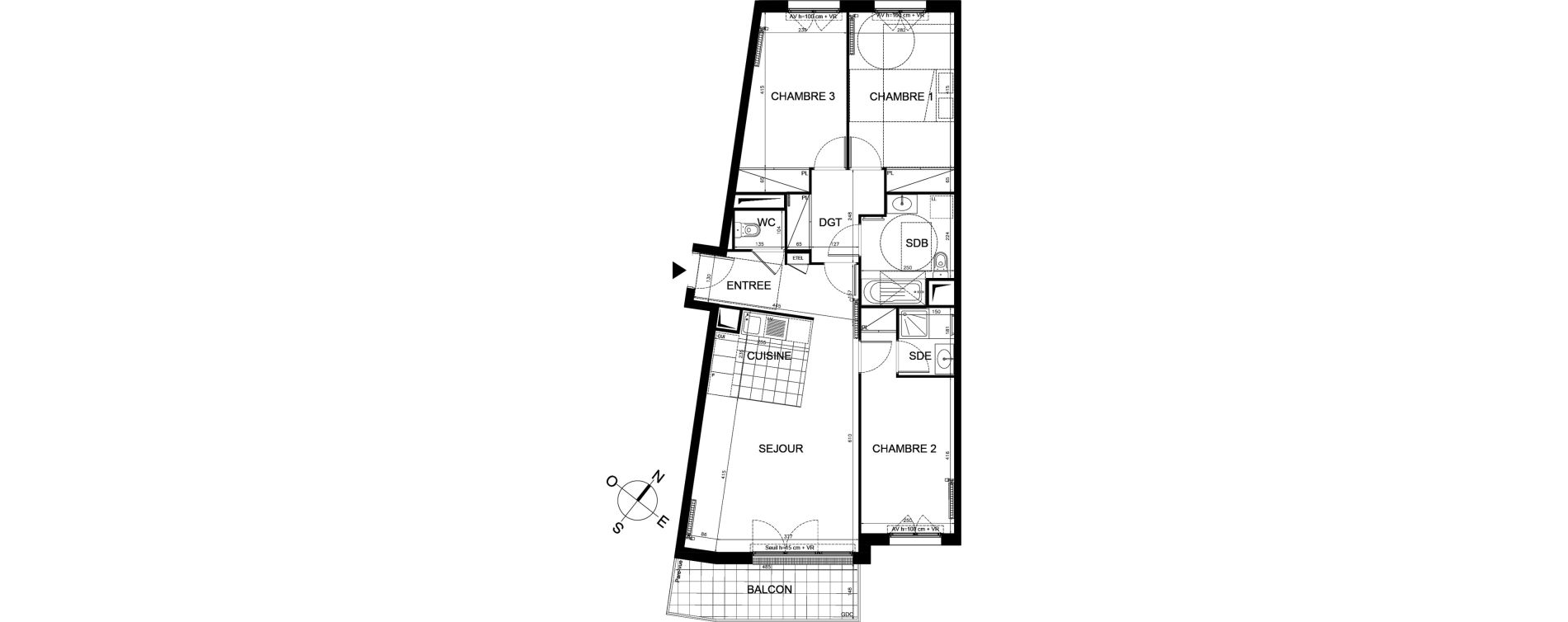 Appartement T4 de 85,06 m2 &agrave; &Eacute;taples Centre