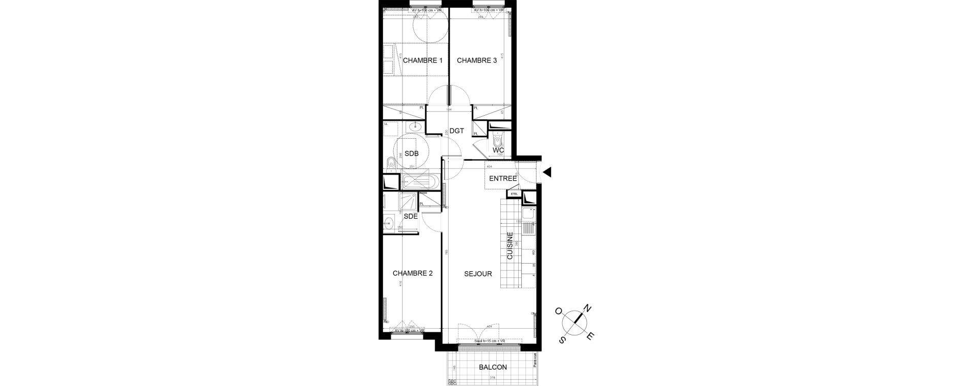 Appartement T4 de 83,31 m2 &agrave; &Eacute;taples Centre