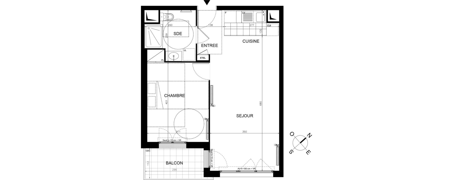 Appartement T2 de 47,92 m2 &agrave; &Eacute;taples Centre
