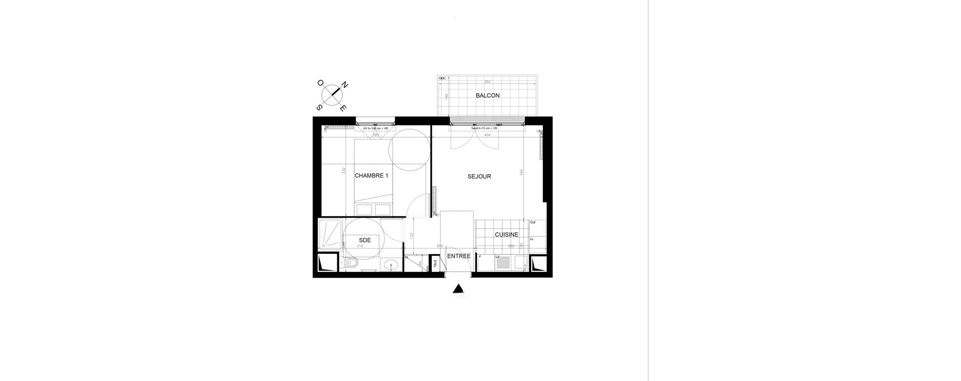 Appartement T2 de 41,90 m2 &agrave; &Eacute;taples Centre