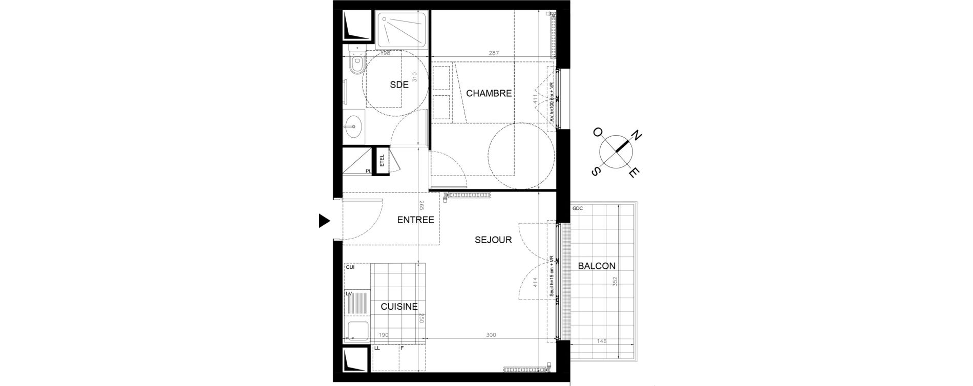 Appartement T2 de 38,95 m2 &agrave; &Eacute;taples Centre