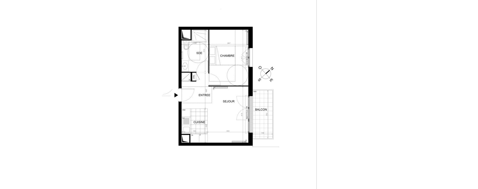 Appartement T2 de 38,95 m2 &agrave; &Eacute;taples Centre
