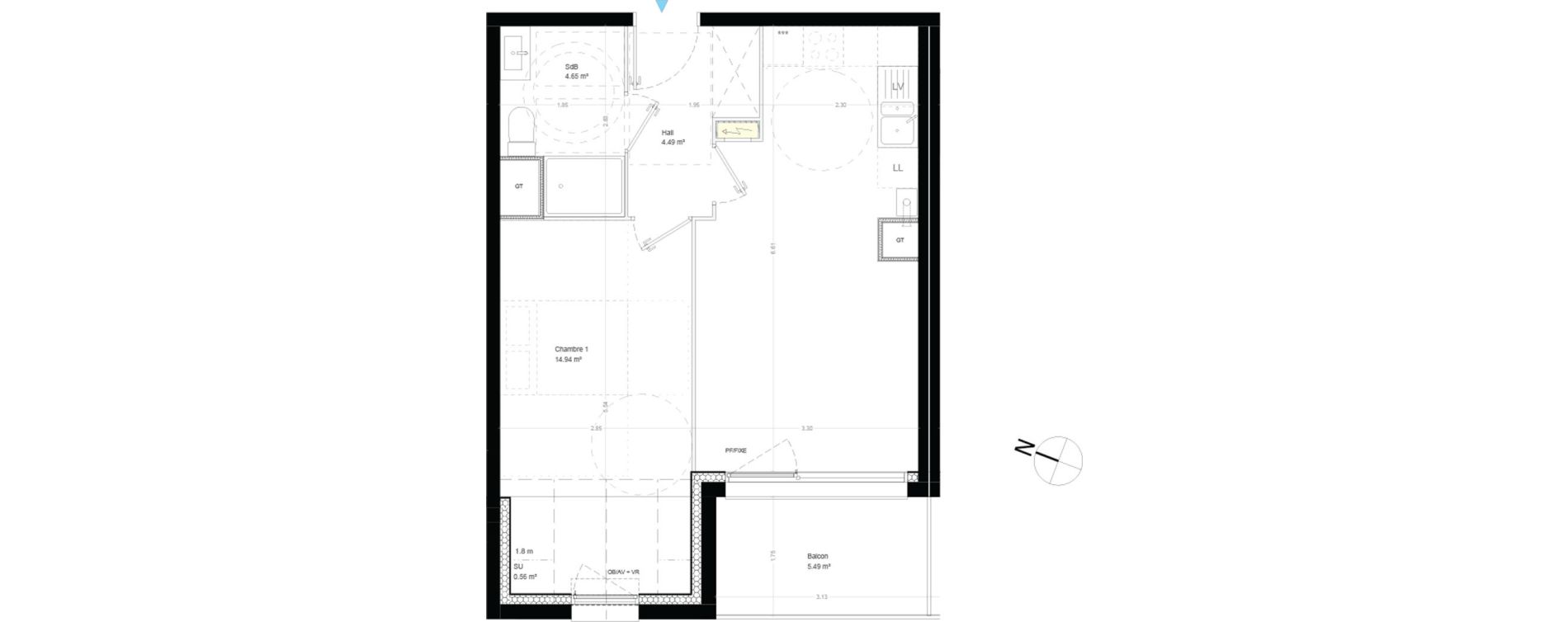 Appartement T2 de 43,49 m2 &agrave; &Eacute;taples Centre