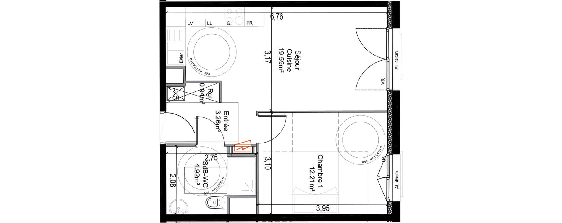 Appartement T2 de 40,92 m2 &agrave; &Eacute;taples Centre