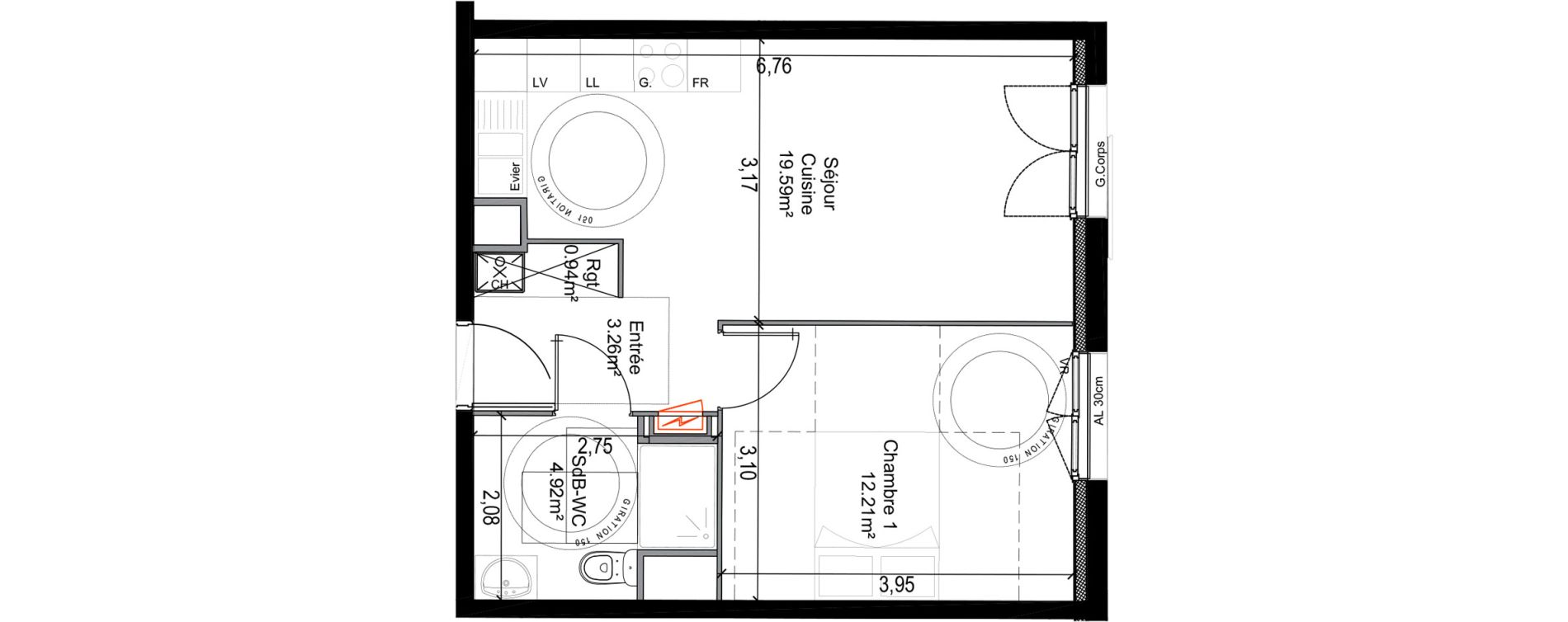 Appartement T2 de 40,92 m2 &agrave; &Eacute;taples Centre