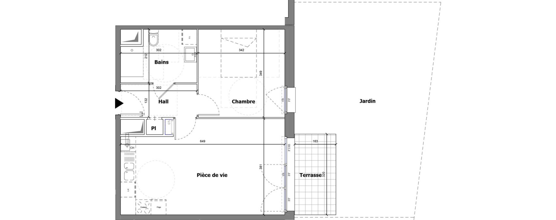 Appartement T2 de 45,36 m2 &agrave; Fleurbaix Centre