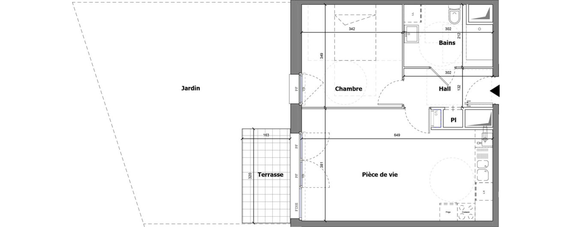 Appartement T2 de 45,36 m2 &agrave; Fleurbaix Centre