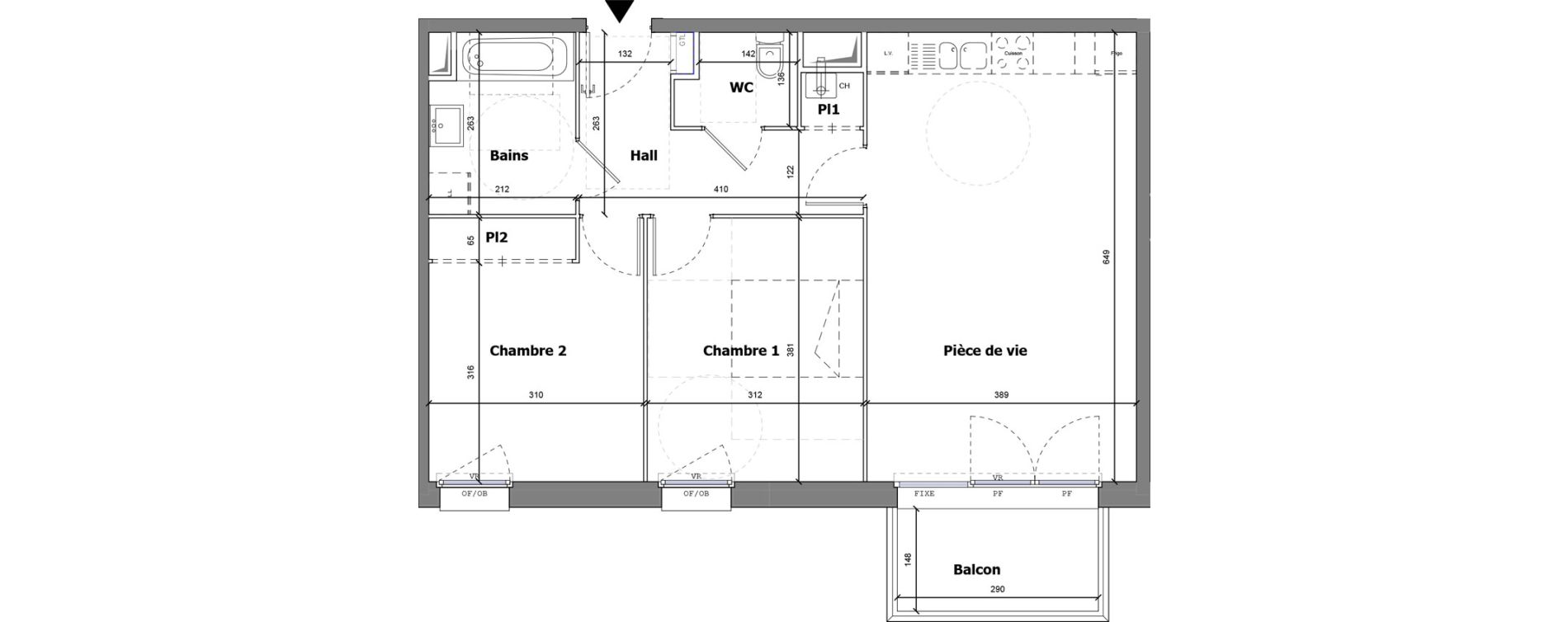 Appartement T3 de 63,85 m2 &agrave; Fleurbaix Centre