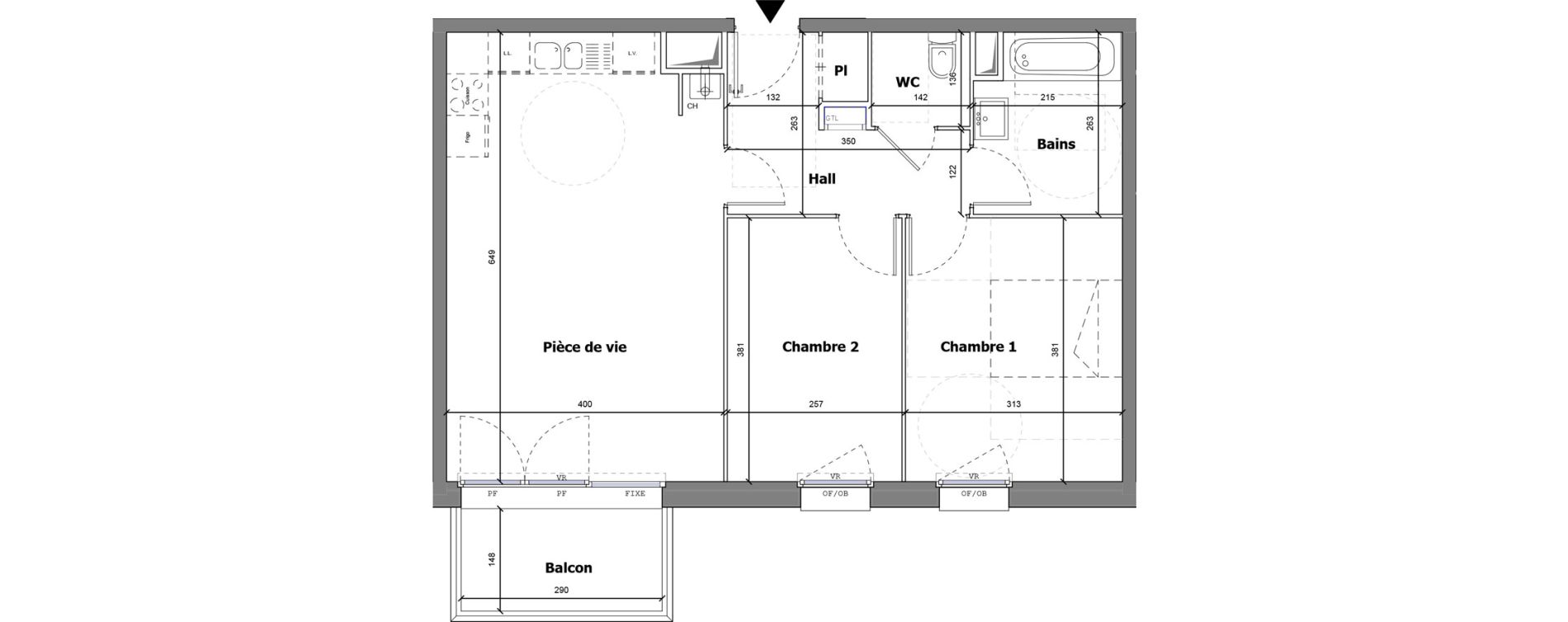 Appartement T3 de 60,98 m2 &agrave; Fleurbaix Centre