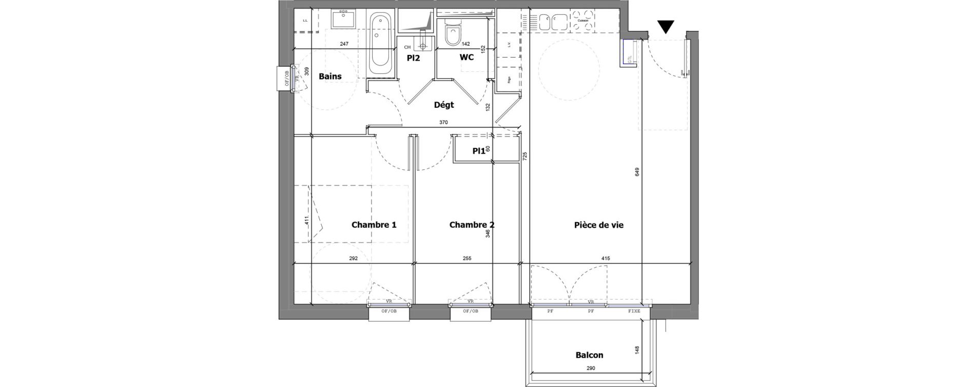 Appartement T3 de 66,51 m2 &agrave; Fleurbaix Centre