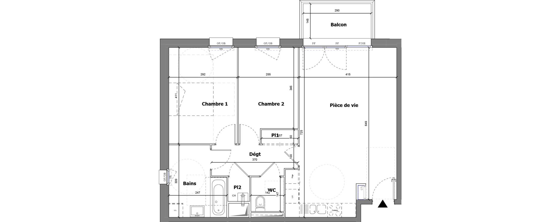 Appartement T3 de 66,51 m2 &agrave; Fleurbaix Centre