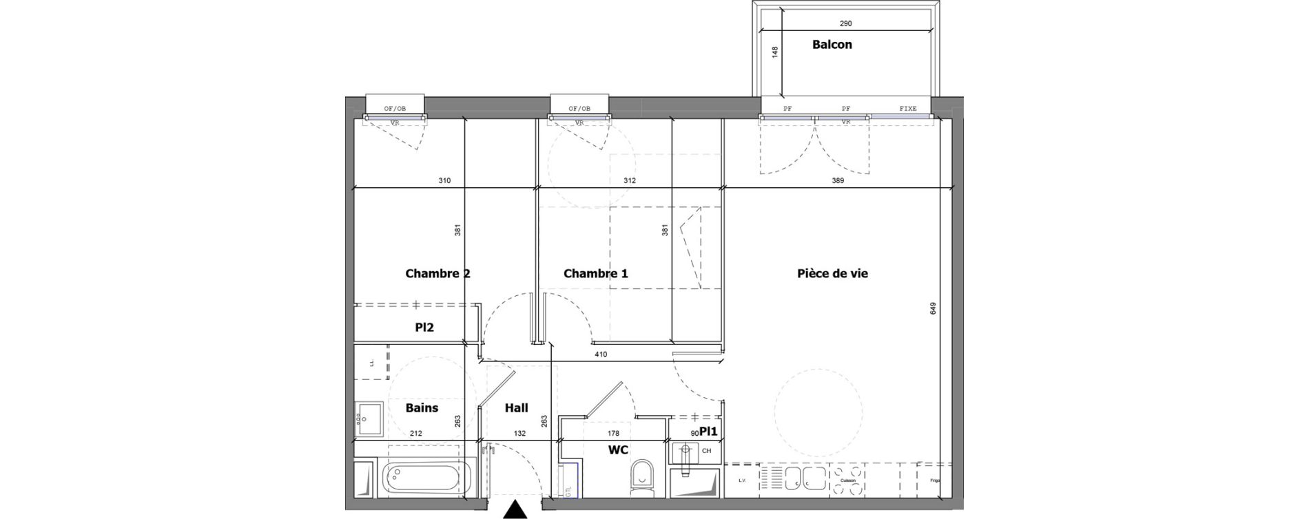 Appartement T3 de 63,85 m2 &agrave; Fleurbaix Centre