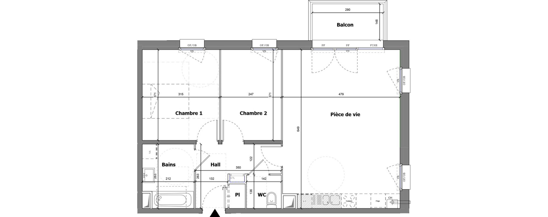 Appartement T3 de 65,60 m2 &agrave; Fleurbaix Centre