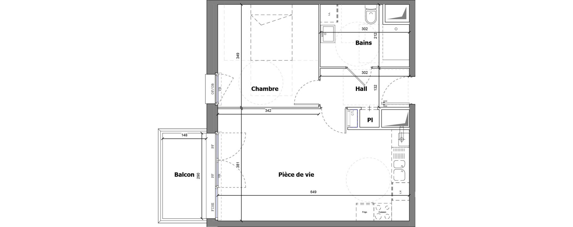 Appartement T2 de 45,36 m2 &agrave; Fleurbaix Centre