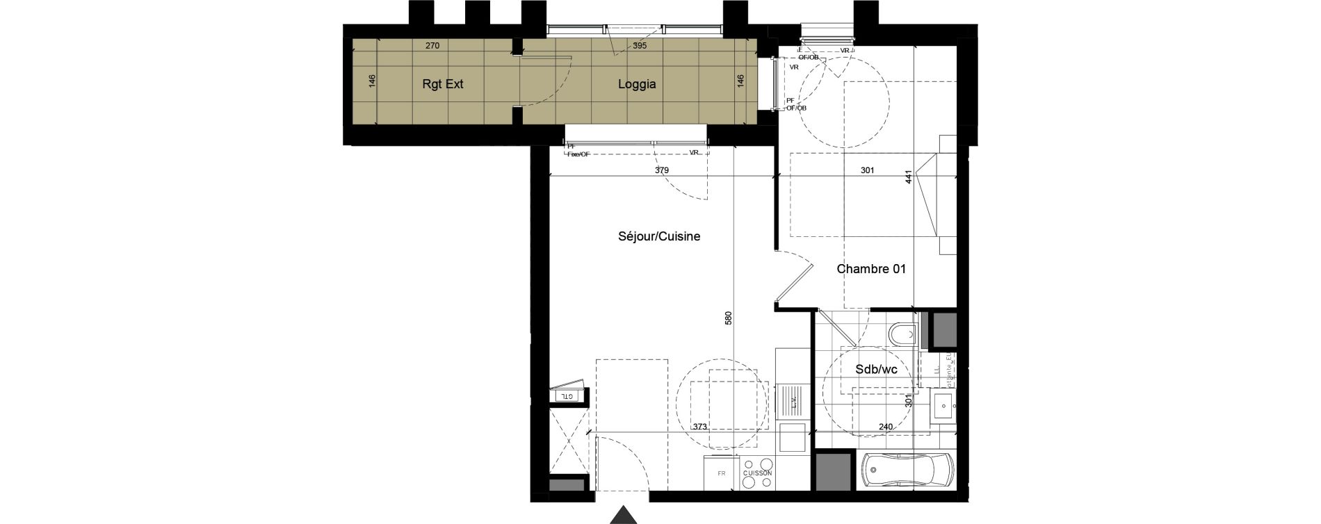 Appartement T2 de 43,10 m2 à Lens Centre