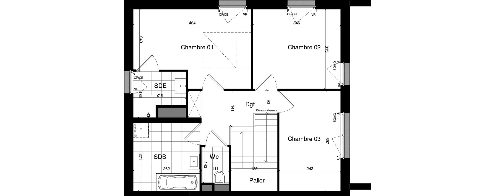 Duplex T4 de 99,96 m2 &agrave; Lens Centre