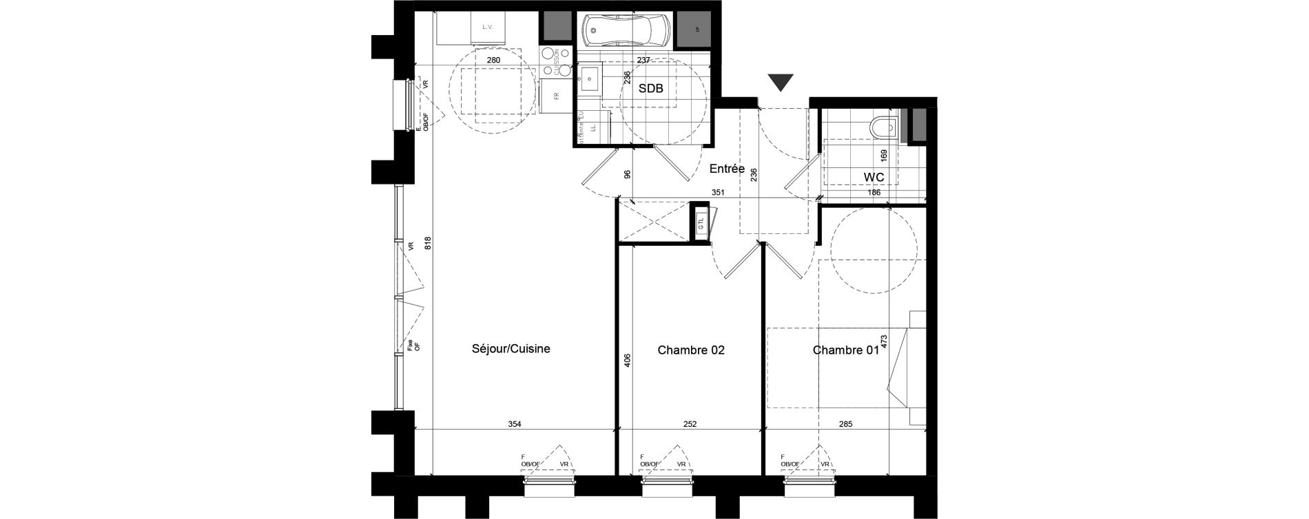 Appartement T3 de 64,68 m2 à Lens Centre