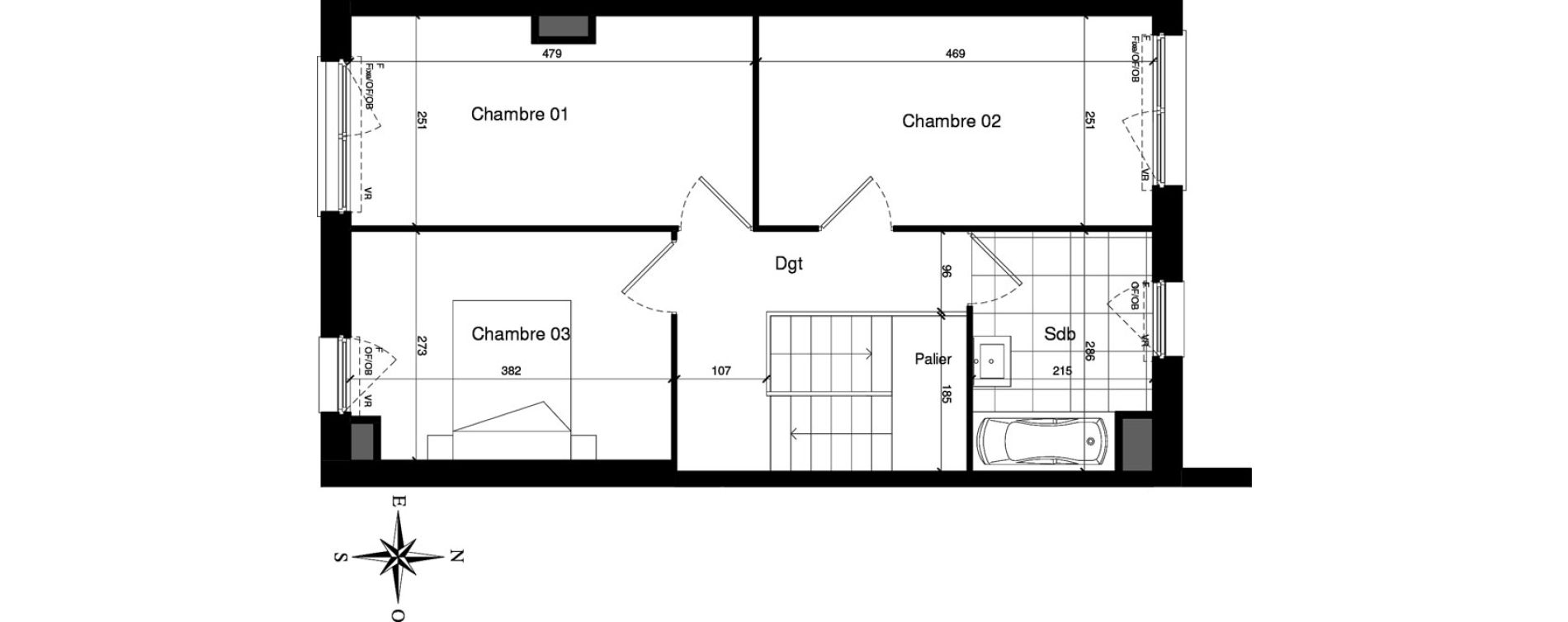 Duplex T5 de 94,69 m2 &agrave; Lens Centre
