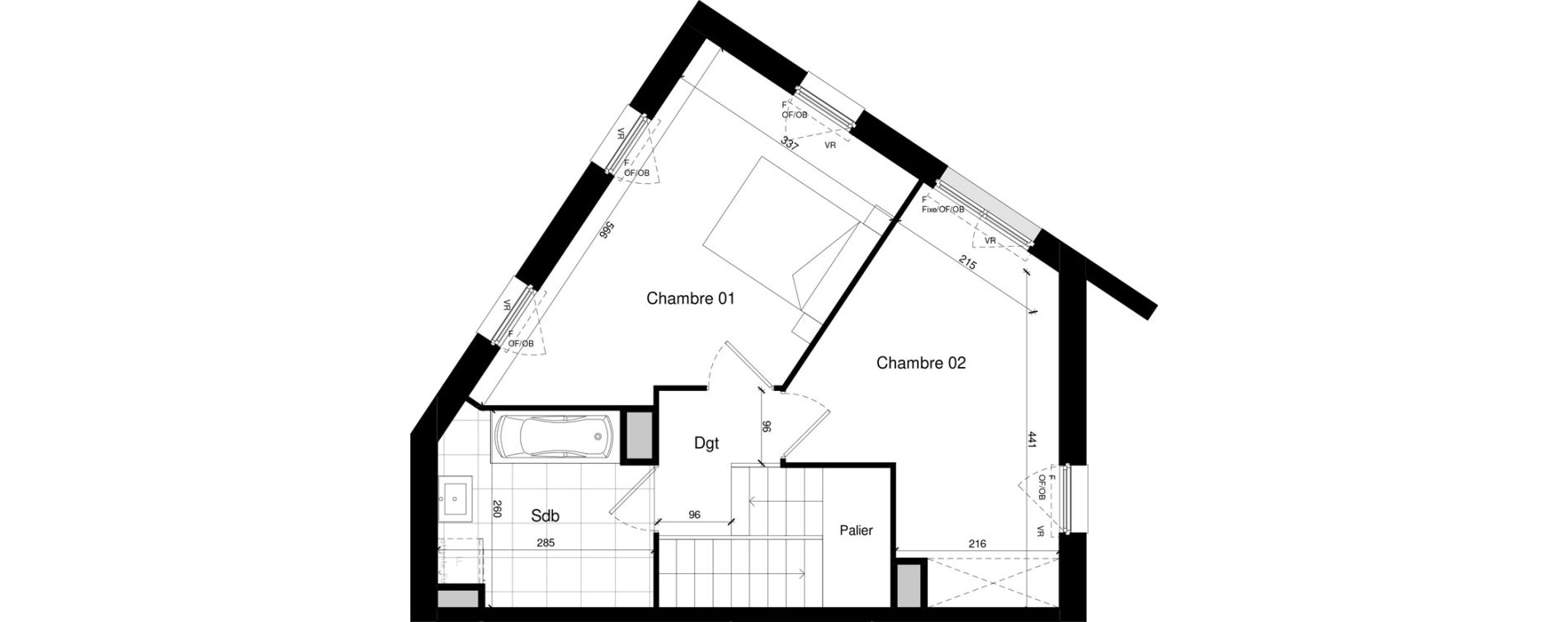 Duplex T3 de 77,69 m2 &agrave; Lens Centre