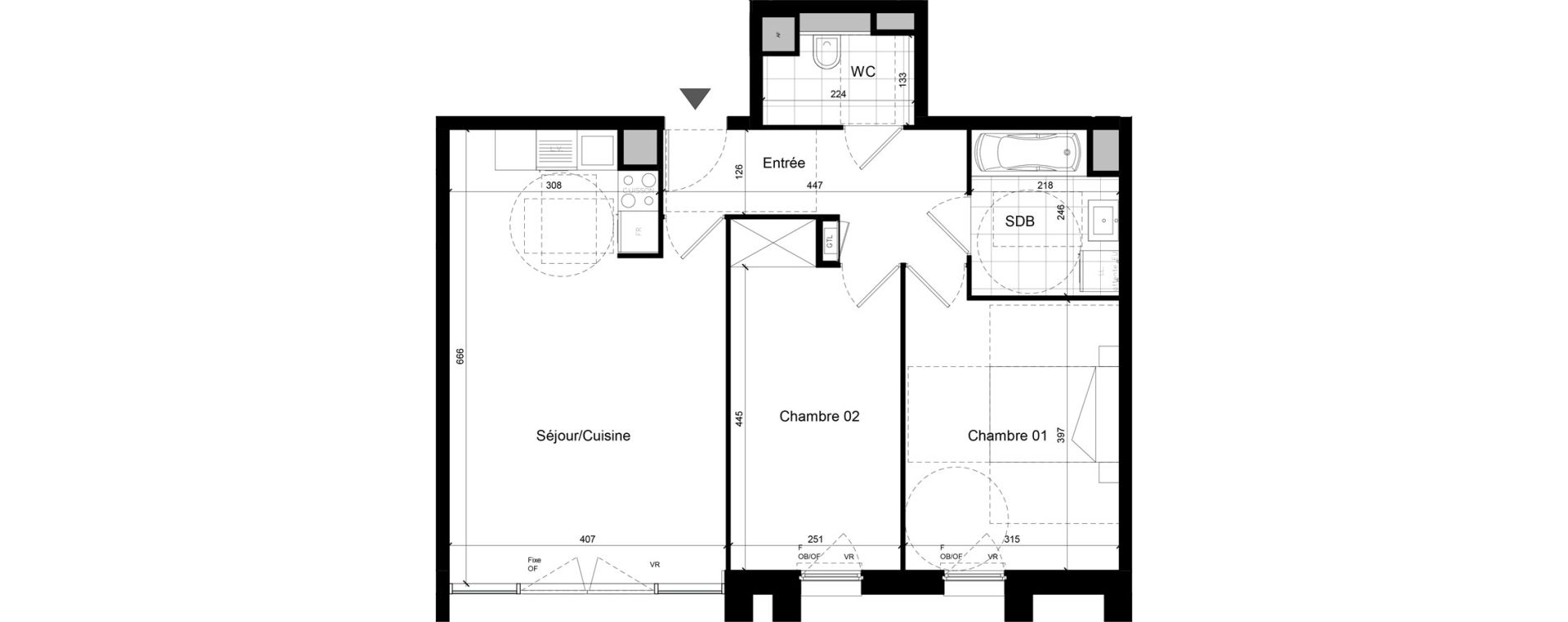 Appartement T3 de 64,44 m2 &agrave; Lens Centre