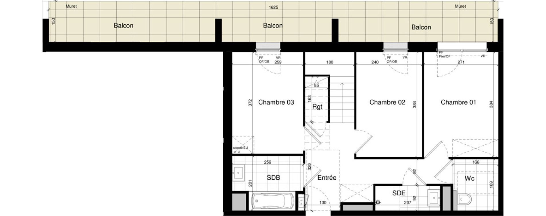 Duplex T4 de 95,87 m2 &agrave; Lens Centre