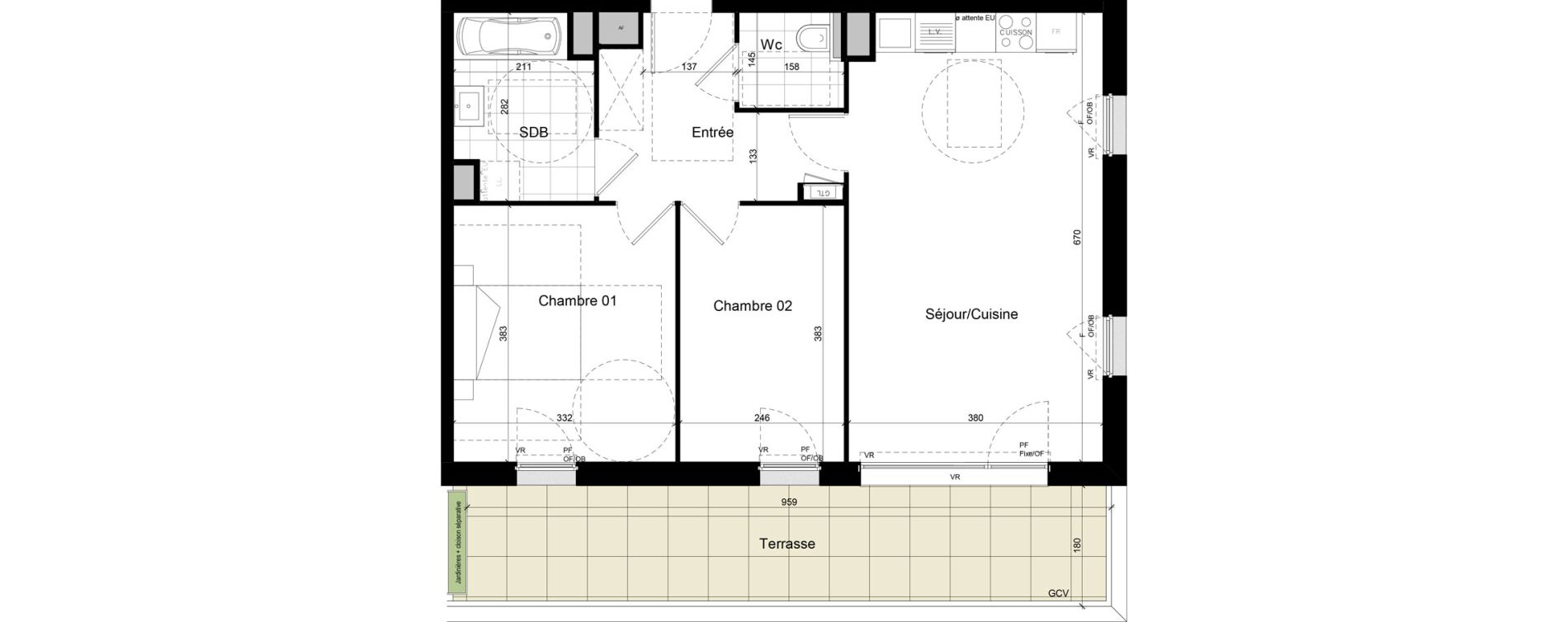 Appartement T3 de 62,21 m2 &agrave; Lens Centre