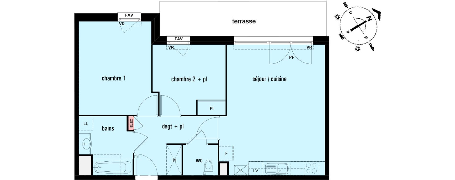 Appartement T3 de 59,88 m2 &agrave; Lens Montgr&eacute;