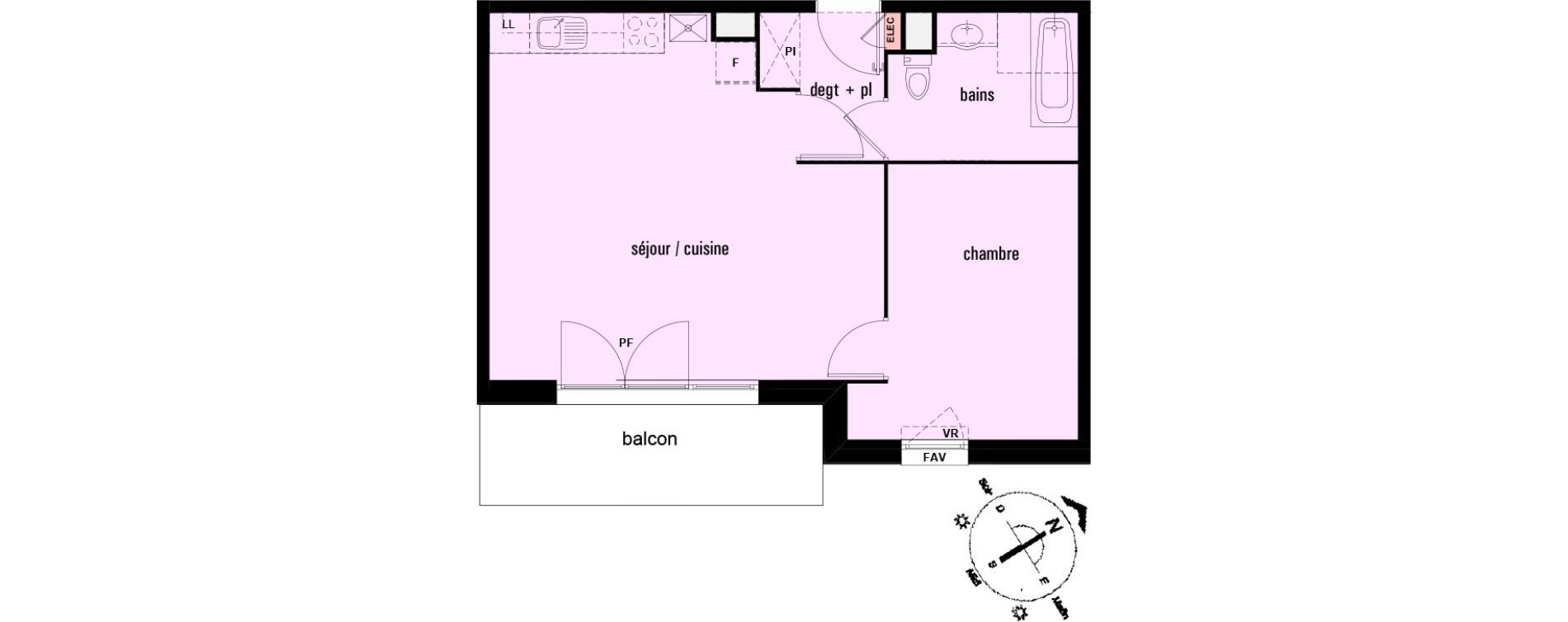 Appartement T2 de 49,34 m2 &agrave; Lens Montgr&eacute;