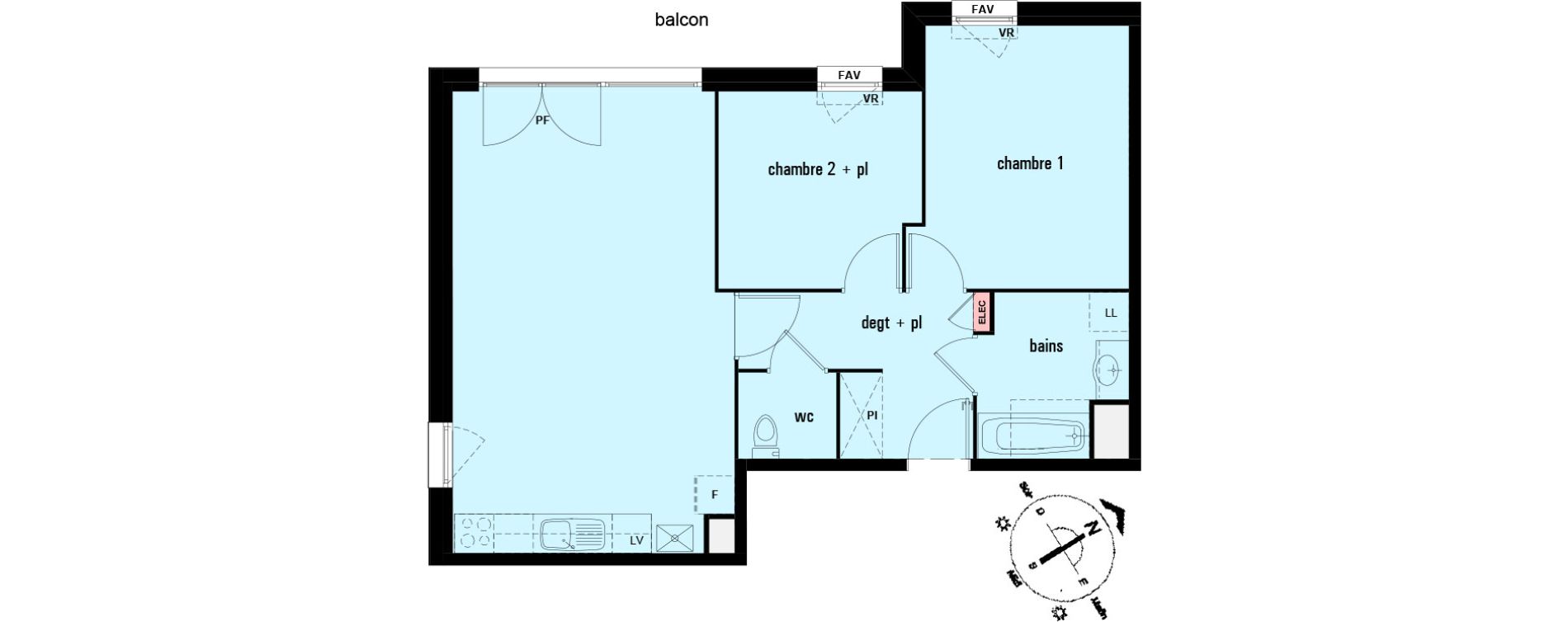 Appartement T3 de 64,80 m2 &agrave; Lens Montgr&eacute;