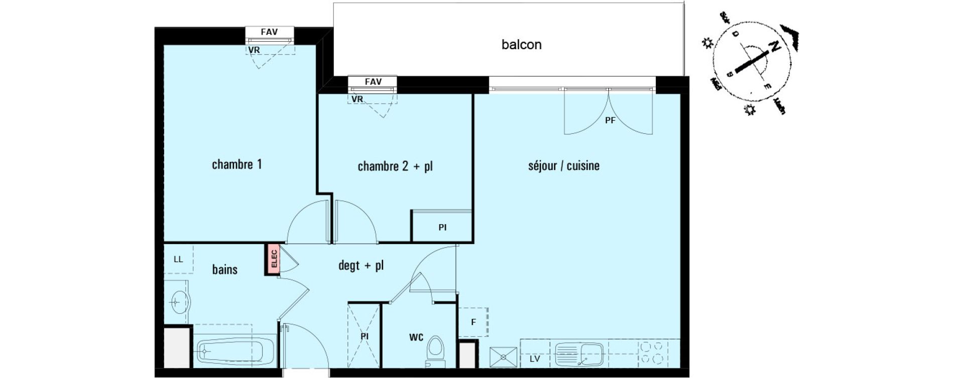 Appartement T3 de 59,88 m2 &agrave; Lens Montgr&eacute;