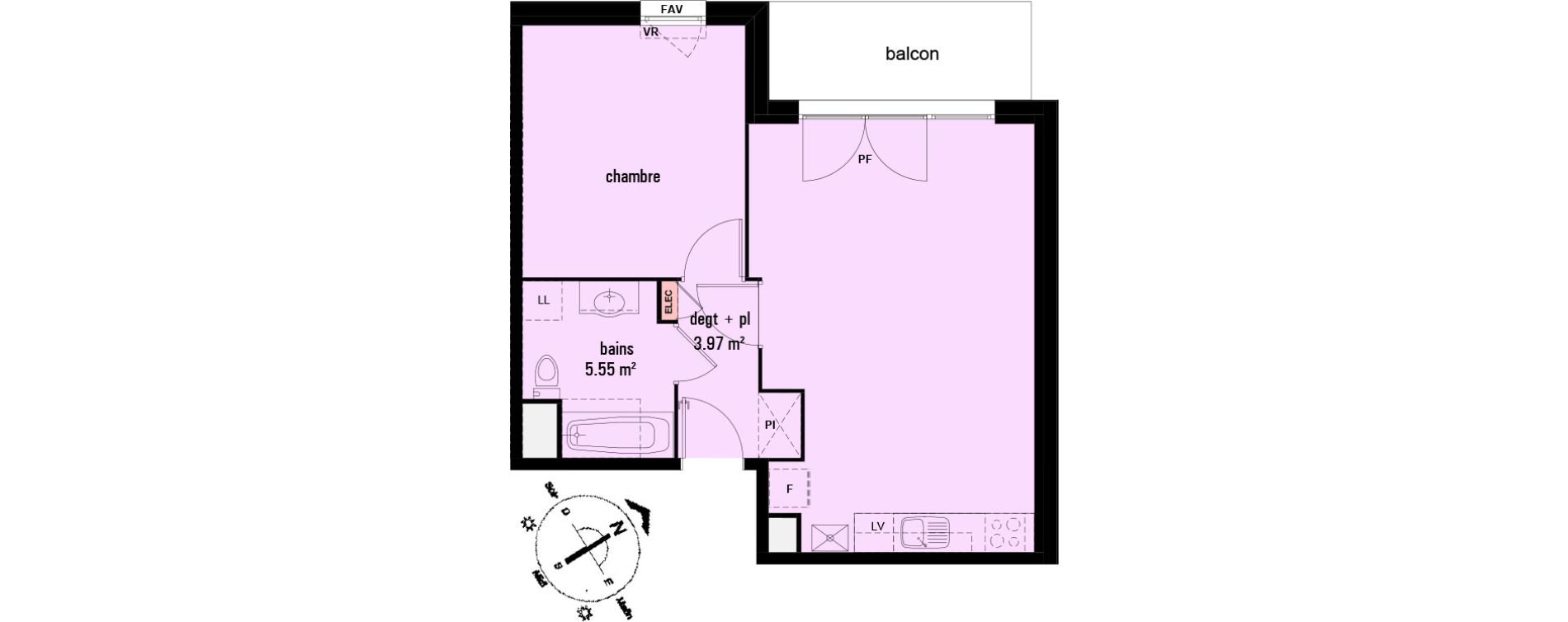 Appartement T2 de 49,06 m2 &agrave; Lens Montgr&eacute;