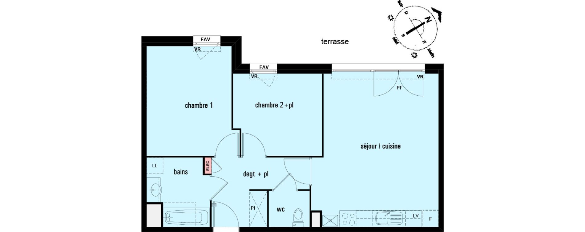 Appartement T3 de 60,62 m2 &agrave; Lens Montgr&eacute;