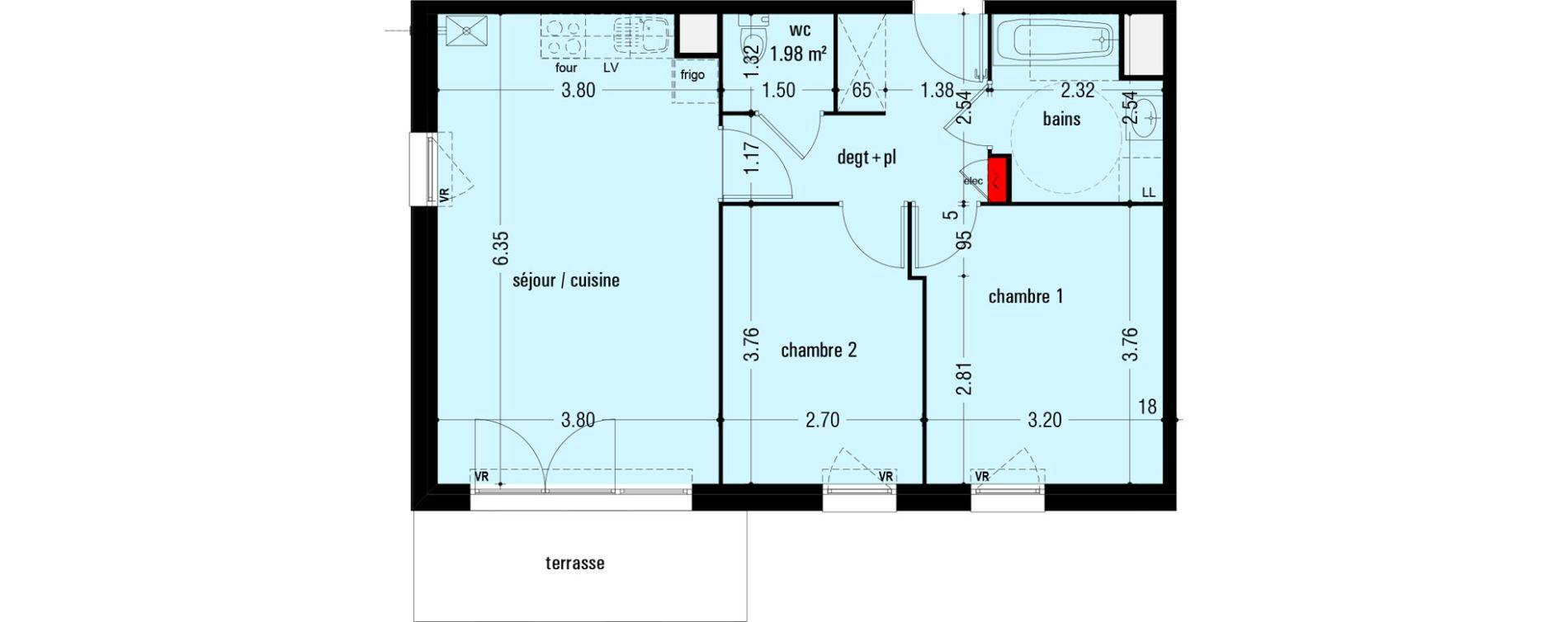 Appartement T3 de 60,01 m2 &agrave; Lens Montgr&eacute;