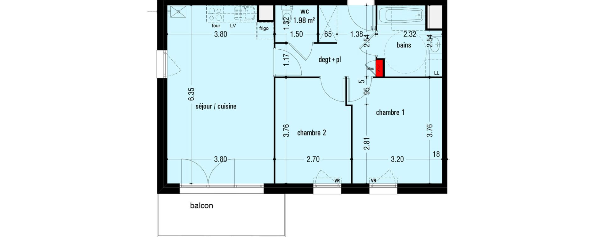Appartement T3 de 60,01 m2 &agrave; Lens Montgr&eacute;