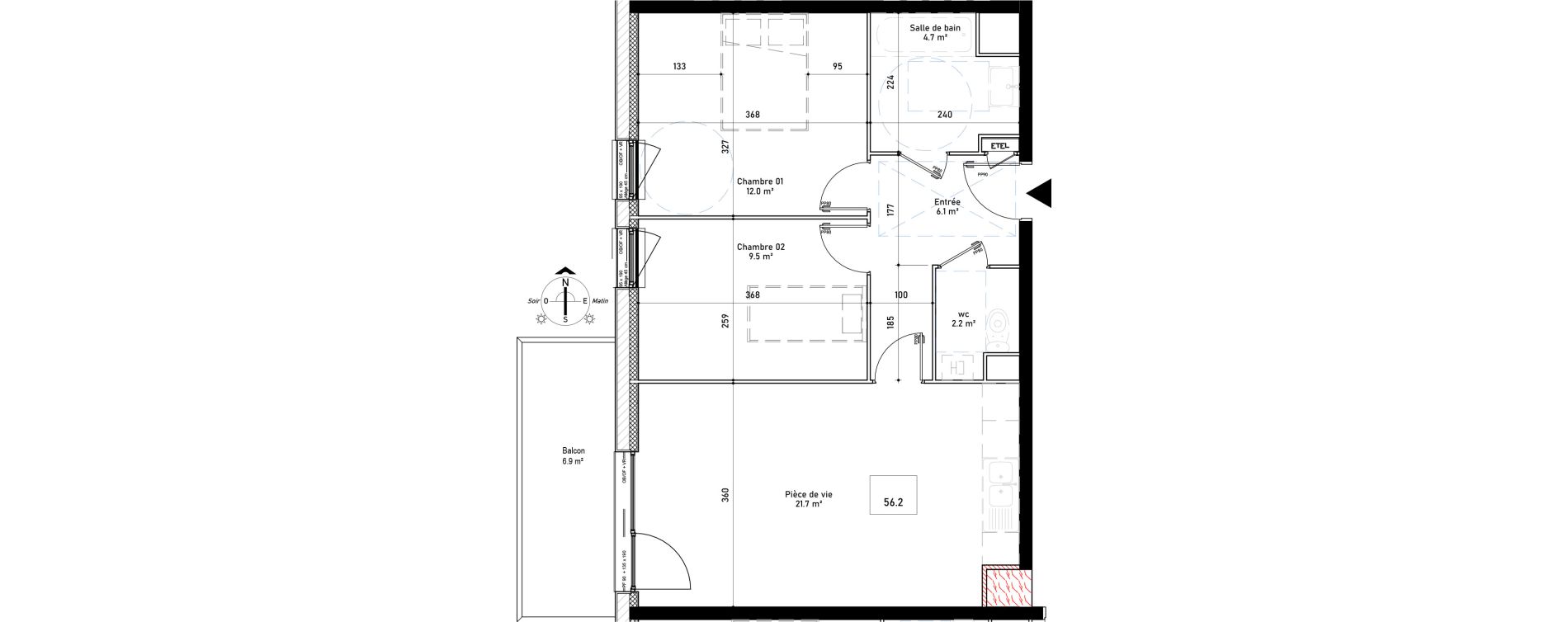 Appartement T3 de 56,20 m2 &agrave; Lens Centre