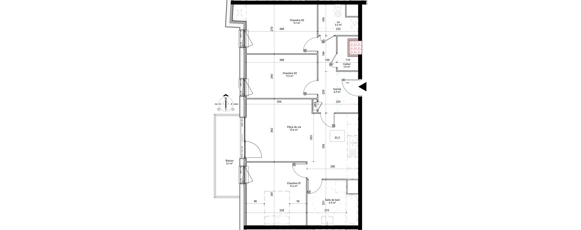 Appartement T4 de 71,70 m2 &agrave; Lens Centre