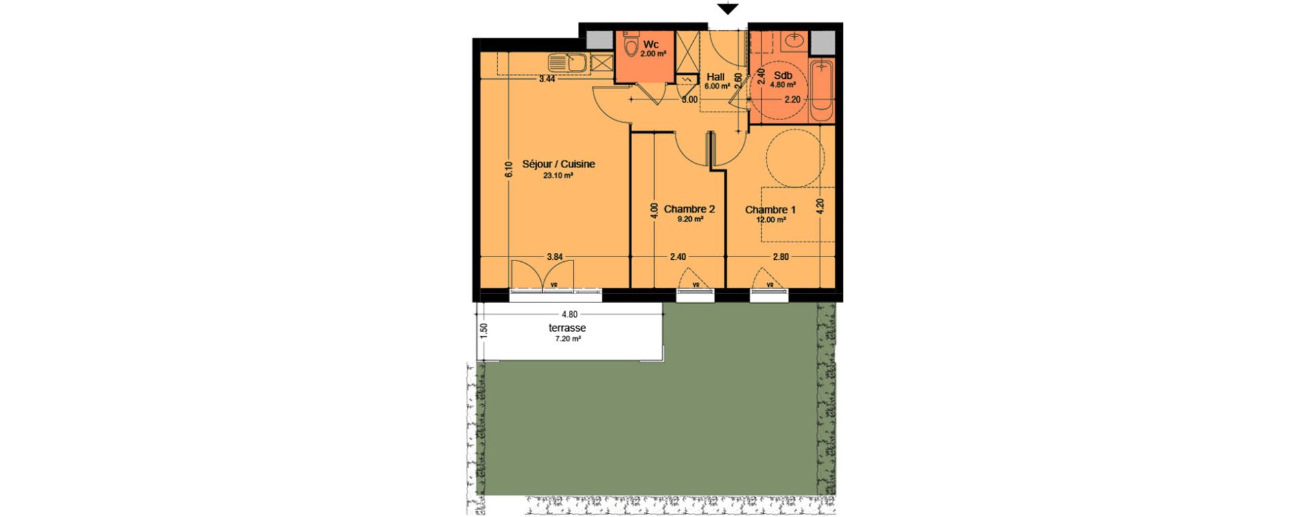 Appartement T3 de 57,10 m2 &agrave; Lens Montgr&eacute;