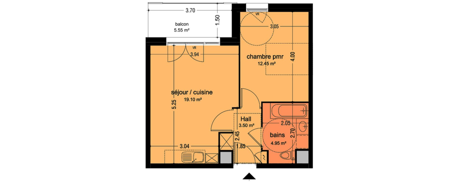 Appartement T2 de 40,00 m2 &agrave; Lens Montgr&eacute;