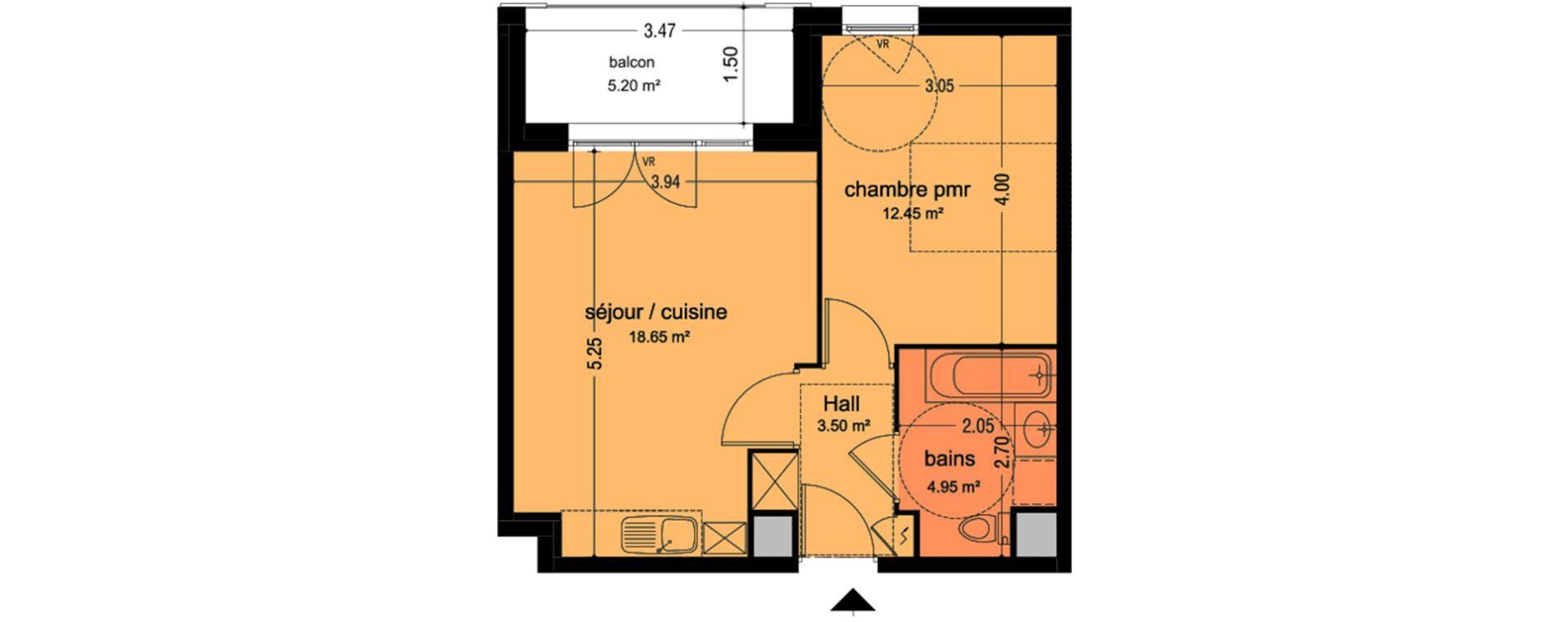 Appartement T2 de 39,55 m2 &agrave; Lens Montgr&eacute;