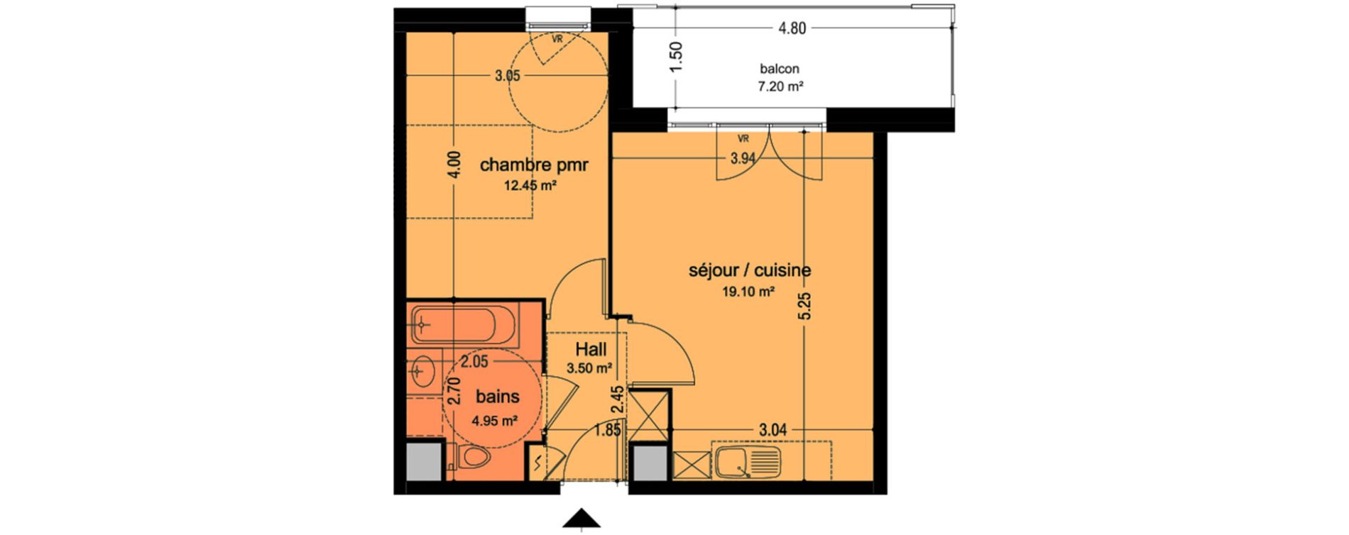 Appartement T2 de 40,00 m2 &agrave; Lens Montgr&eacute;