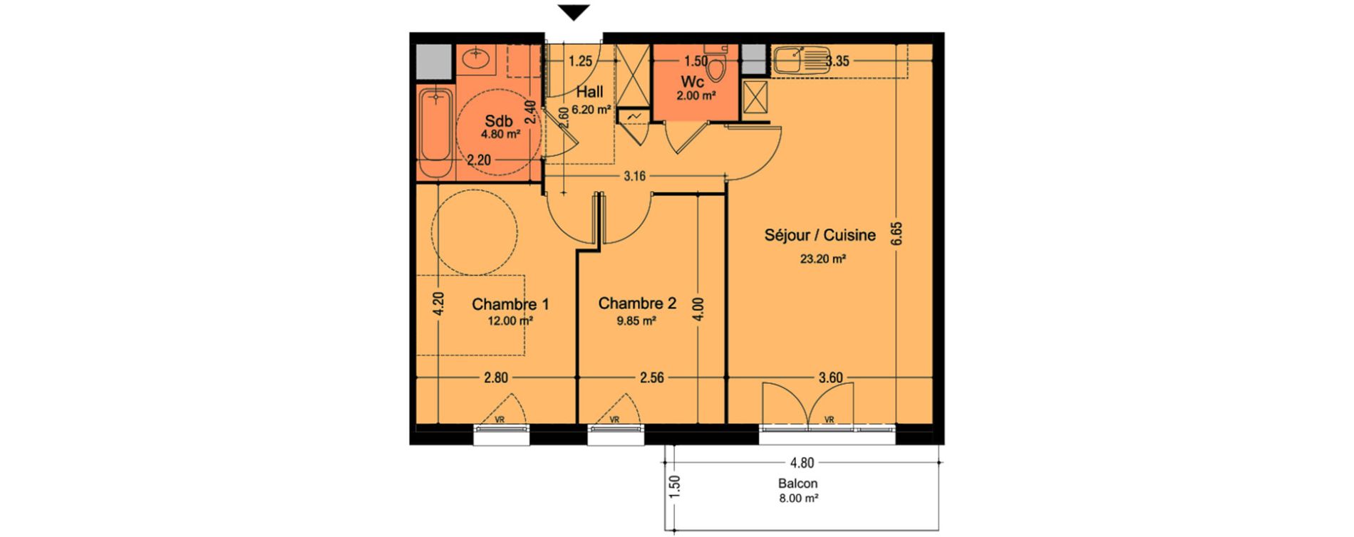 Appartement T3 de 58,15 m2 &agrave; Lens Montgr&eacute;