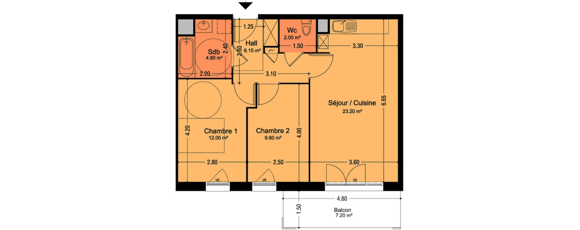Appartement T3 de 57,75 m2 &agrave; Lens Montgr&eacute;