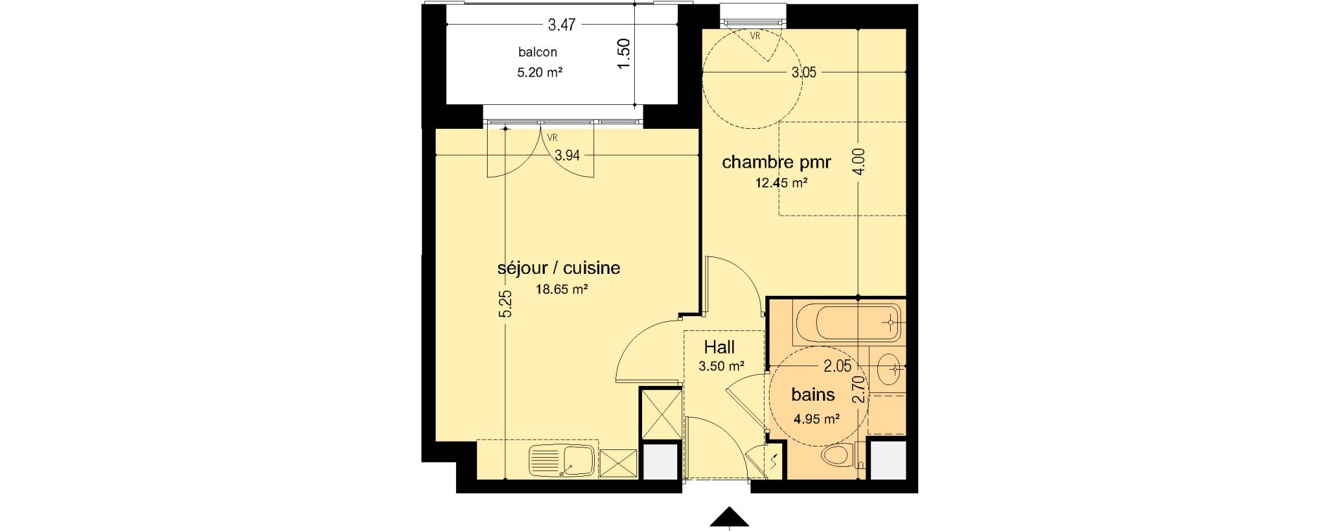 Appartement T2 de 39,55 m2 &agrave; Lens Montgr&eacute;