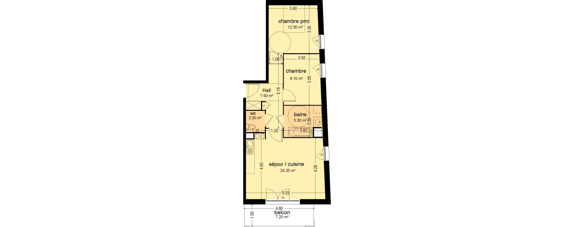 Appartement T3 de 60,45 m2 &agrave; Lens Montgr&eacute;