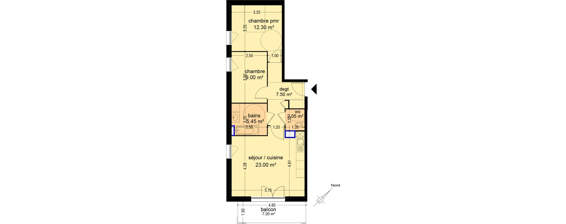 Appartement T3 de 59,30 m2 &agrave; Lens Montgr&eacute;